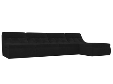 Модульный угловой диван Холидей, Черный (велюр) в Чебоксарах