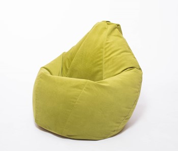 Кресло-мешок Груша малое, велюр однотон, травянное в Чебоксарах - предосмотр
