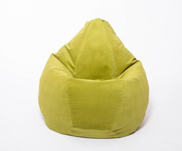Кресло-мешок Груша малое, велюр однотон, травянное в Чебоксарах - предосмотр 1