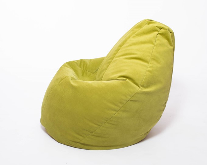 Кресло-мешок Груша малое, велюр однотон, травянное в Чебоксарах - изображение 2