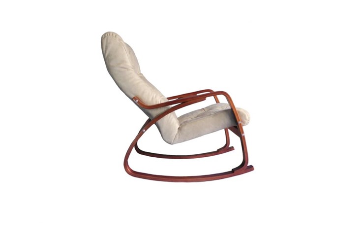 Кресло-качалка Гранд, замша крем в Чебоксарах - изображение 1