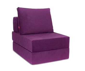 Кресло бескаркасное Окта, велюр фиолетовый в Чебоксарах