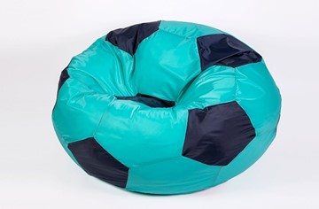 Кресло-мешок Мяч большой, бирюзово-черный в Чебоксарах