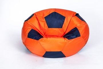 Кресло-мешок Мяч большой, оранжево-черный в Чебоксарах