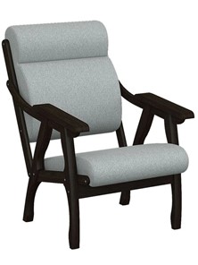 Кресло мягкое Вега 10 ткань серый, каркас венге в Чебоксарах - предосмотр