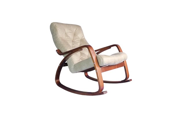 Кресло-качалка Гранд, замша крем в Чебоксарах - изображение