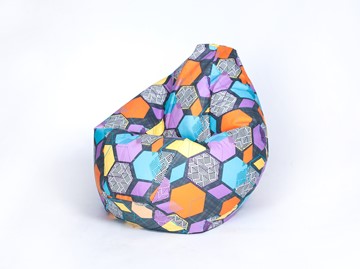Кресло-мешок Груша малое, велюр принт, геометрия в Чебоксарах