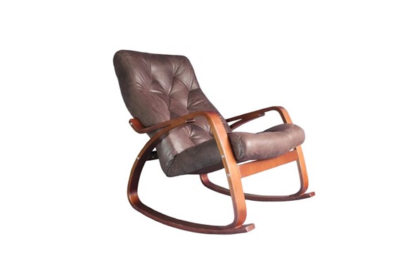 Кресло-качалка Гранд, замша шоколад в Чебоксарах - изображение