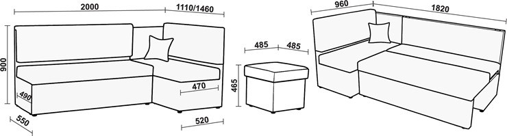 Угловой кухонный диван Нео КМ 3 с механизмом 2000*1110 в Чебоксарах - изображение 20