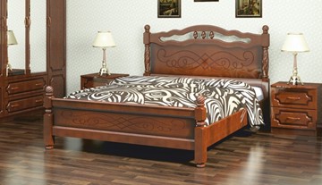 Двуспальная кровать Карина-15 (Орех) 160х200 в Чебоксарах