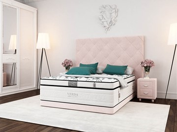 Кровать спальная Style Compact/Basement 180х200, Флок (Велсофт Винтажный розовый) в Чебоксарах