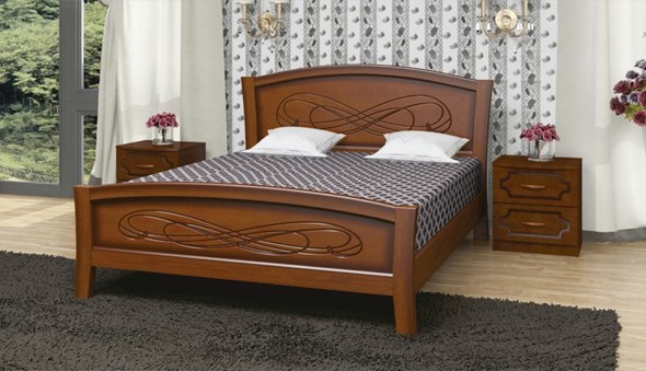 Кровать 1-спальная Карина-16 (Орех) 90х200 в Чебоксарах - изображение
