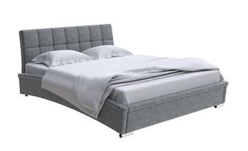 Кровать 2-спальная Corso-1L 160x200, Велюр (Gratta 4 Серый космос) в Чебоксарах