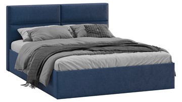 Кровать 2-спальная Глосс Тип 1 (Микровелюр Wellmart Blue) в Чебоксарах
