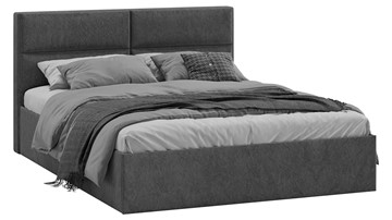 Спальная кровать Глосс Тип 1 (Микровелюр Wellmart Graphite) в Чебоксарах