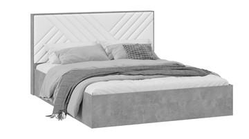 Кровать двуспальная с подъемным механизмом Хилтон Тип 1 без заглушины (Ателье светлый/Белый) в Чебоксарах