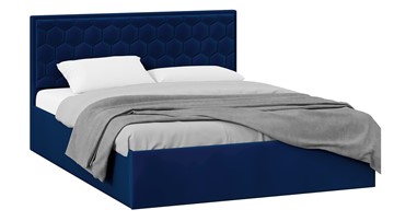 Двуспальная кровать с подъемным механизмом Порто (Велюр Confetti Blue) без заглушины в Чебоксарах