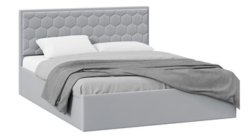 Спальная кровать с подъемным механизмом Порто (Велюр Confetti Silver) без заглушины в Чебоксарах