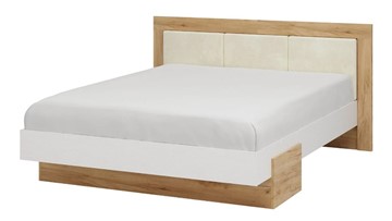 Двуспальная кровать Тоскана 1600 (Дуб крафт золотой/Белый поры глубокие) с основанием в Чебоксарах