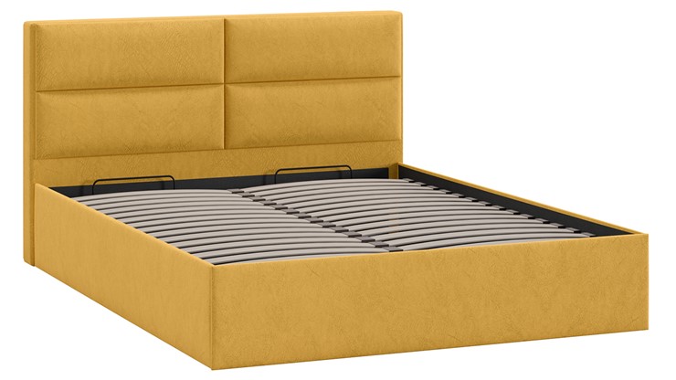 Кровать с механизмом 2-спальная Глосс Тип 1 (Микровелюр Wellmart Yellow) в Чебоксарах - изображение 2