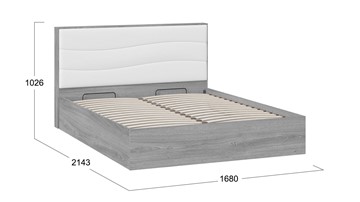 Кровать с механизмом 2-спальная Миранда тип 1 (Дуб Гамильтон/Белый глянец) в Чебоксарах - предосмотр 1