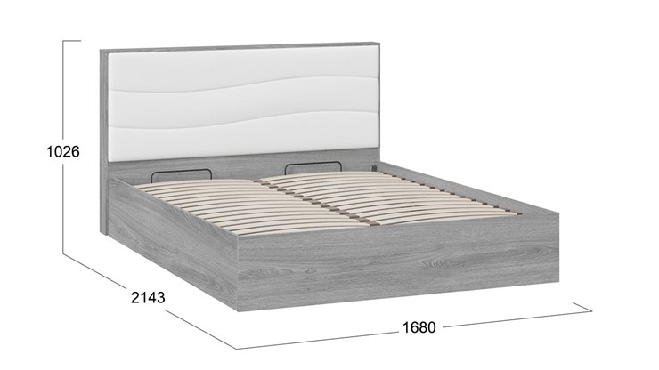 Кровать с механизмом 2-спальная Миранда тип 1 (Дуб Гамильтон/Белый глянец) в Чебоксарах - изображение 1