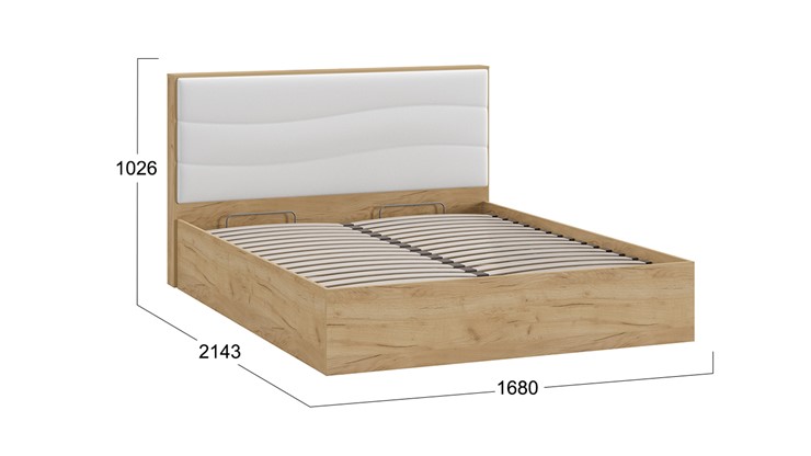 Кровать с механизмом Миранда тип 1 (Дуб крафт золотой/Белый глянец) в Чебоксарах - изображение 1