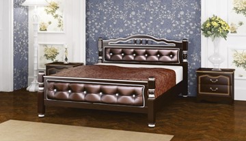 Кровать в спальню Карина-11 (Орех Темный, обивка бриллиант) 160х200 в Чебоксарах