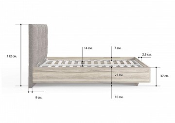 Кровать с подъемным механизмом Victoria (ясень анкор) 140х200 в Чебоксарах - предосмотр 1