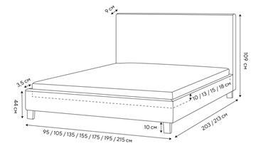 Кровать полутороспальная Lino 140х200, Велюр (Monopoly Прованский синий (792)) в Чебоксарах - предосмотр 1