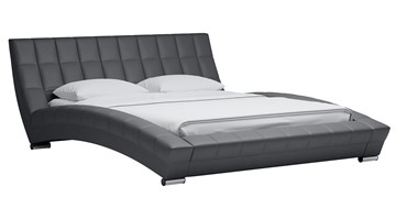 Двуспальная кровать Оливия 160 арт. Марика 485 к/з (серый) с основанием в Чебоксарах