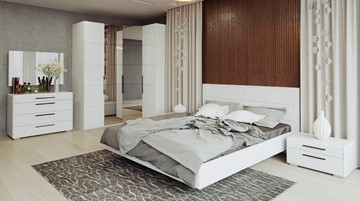 Модульная спальня Наоми №4, цвет Белый глянец в Чебоксарах
