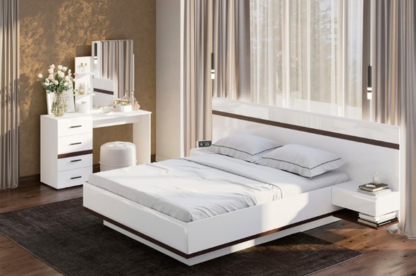 Спальня Соло, белый/белый глянец/венге в Чебоксарах - изображение