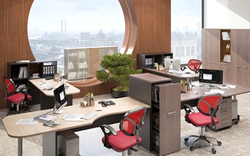 Комплект офисной мебели Xten для двух сотрудников с тумбочками в Чебоксарах - предосмотр 5