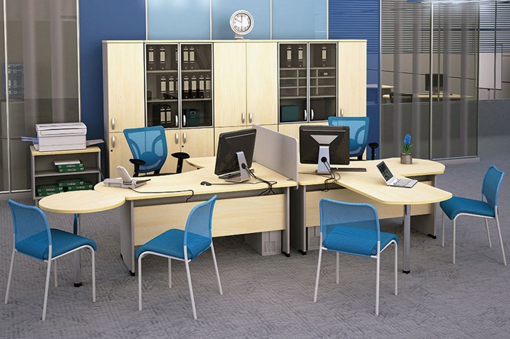 Офисный комплект мебели Boston для 2 сотрудников по работе с клиентами в Чебоксарах - изображение
