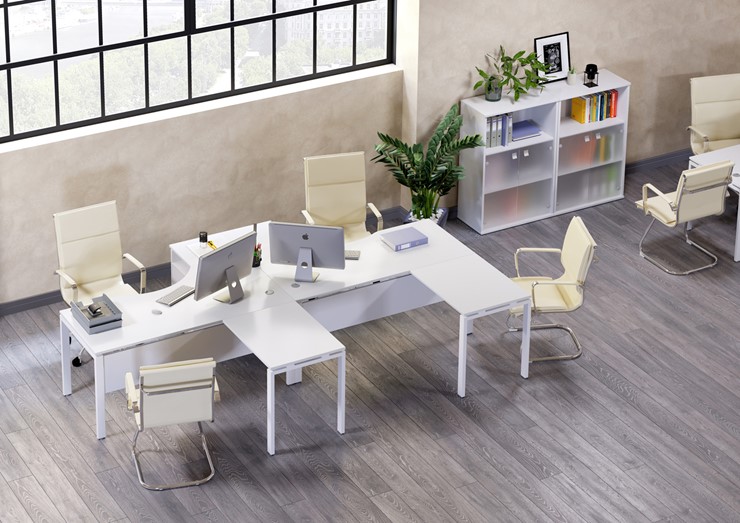 Офисный комплект мебели Metal System Style (Белый/Белый) в Чебоксарах - изображение