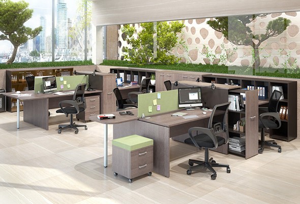Комплект офисной мебели Xten для двух сотрудников с тумбочками в Чебоксарах - изображение