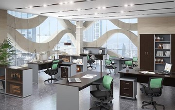 Набор мебели в офис IMAGO четыре рабочих места, стол для переговоров в Чебоксарах - предосмотр