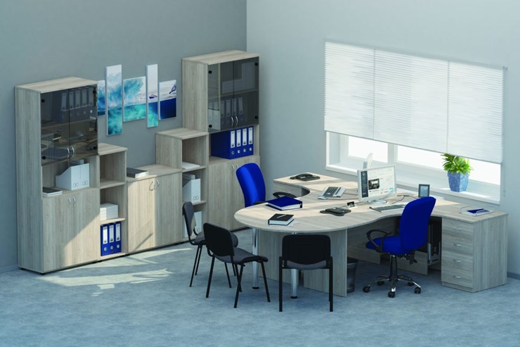 Мебель для персонала Twin для 2 сотрудников с совмещенными столами в Чебоксарах - изображение