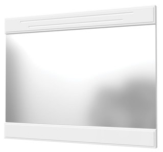 Зеркало навесное Олимп с декоративными планками (белый) в Чебоксарах