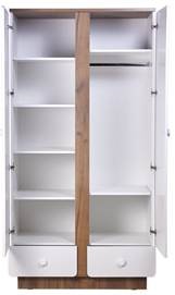 Шкаф четырехдверный Polini kids Ameli 4010, с ящиками, белый-дуб крафт, серия AMELI в Чебоксарах - изображение 2