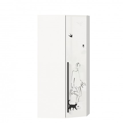 Шкаф угловой Джоли 45 ЛД 535.030, Серый шелк в Чебоксарах - изображение