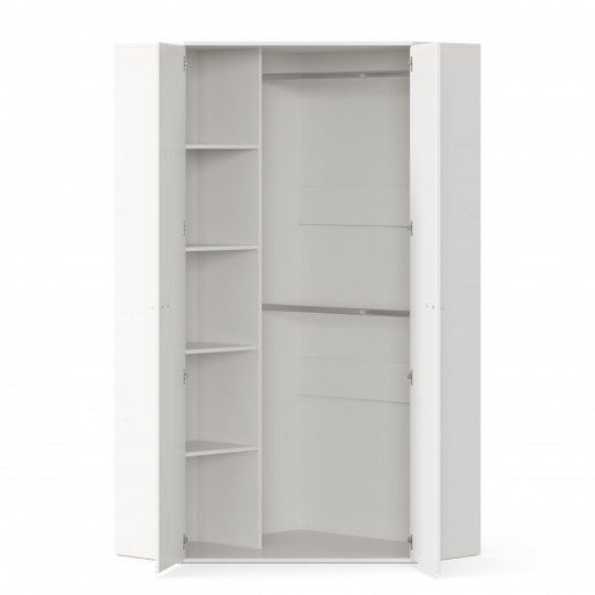 Угловой распашной шкаф Милтон 45 ЛД 537.040, Белый в Чебоксарах - изображение 3