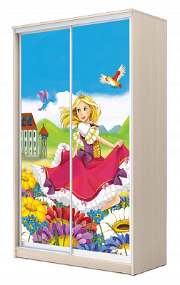 Шкаф-купе детский ХИТ 23-4-17-77-11, Принцесса, дуб млечный в Чебоксарах - изображение