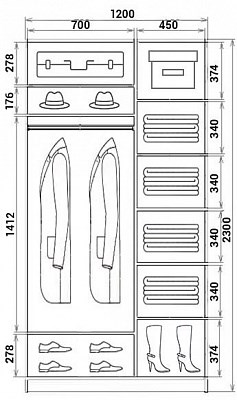 Шкаф 2-дверный ХИТ 24-12-77-12, Корабль, шимо темный в Чебоксарах - изображение 2