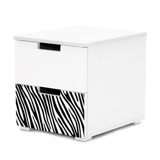 Тумба Svogen 2 ящика, белый/зебра черная в Чебоксарах - изображение 2