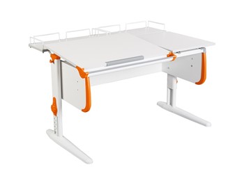 Детский стол-трансформер 1/75-40 (СУТ.25) + Polka_z 1/600 (2шт) белый/серый/Оранжевый в Чебоксарах
