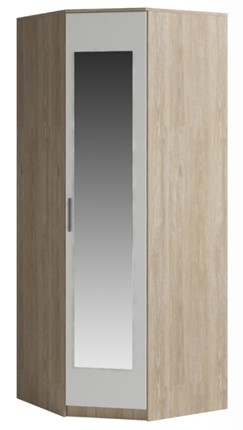Угловой шкаф Светлана, с зеркалом, белый/дуб сонома в Чебоксарах - изображение