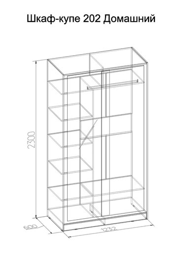 Шкаф 2-х створчатый 1200 Домашний Зеркало/ЛДСП, Венге в Чебоксарах - изображение 3