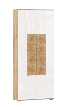 Шкаф двухстворчатый Фиджи с декоративными накладками 659.310, Дуб Золотой/Белый в Чебоксарах - изображение